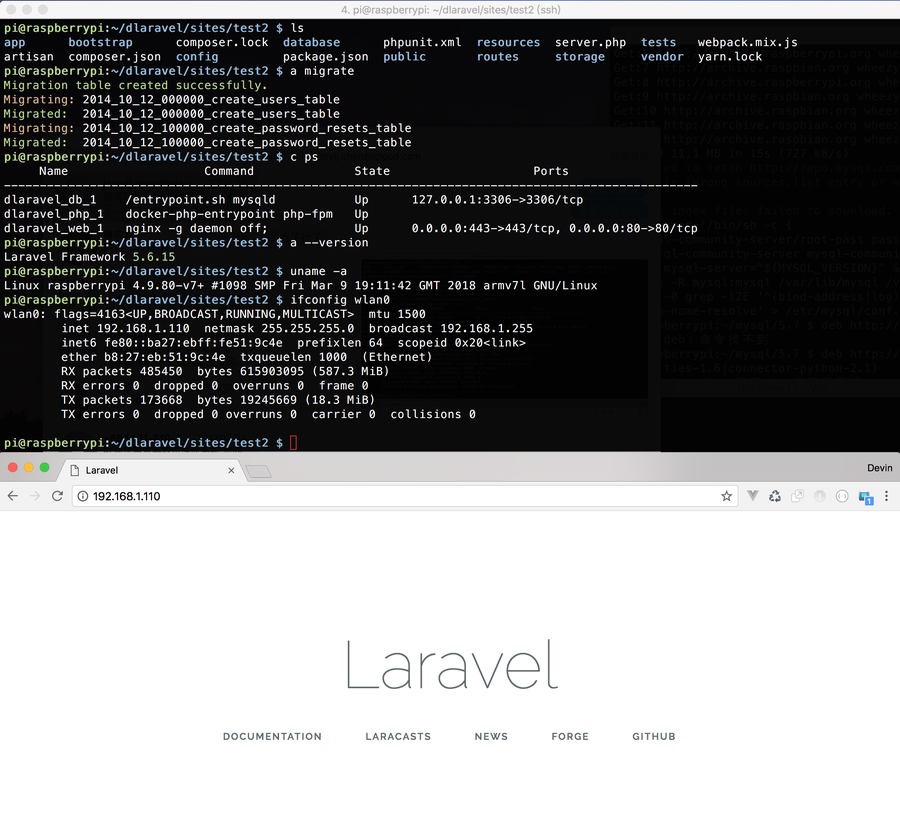 run d-laravel on raspberry pi 3