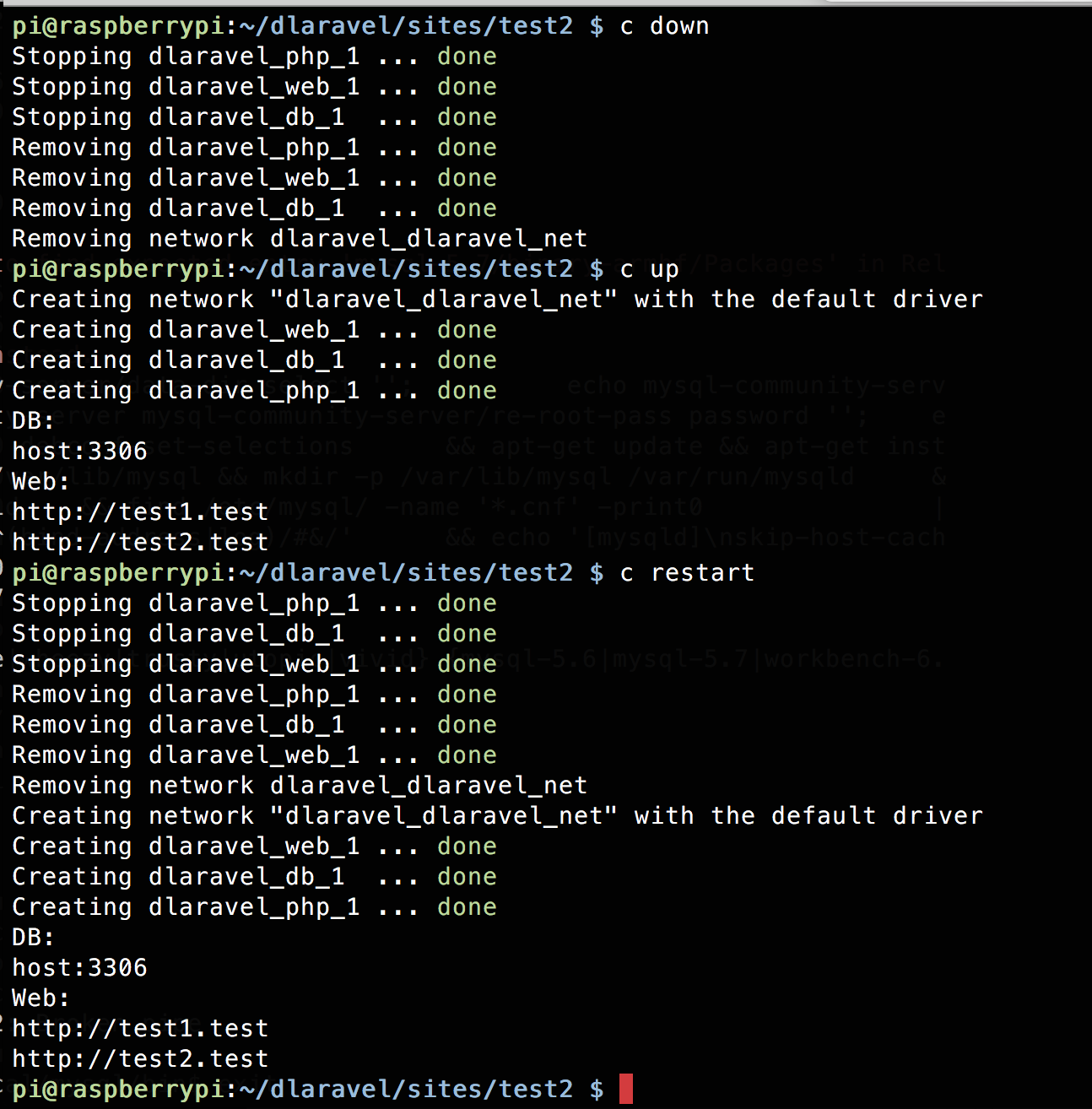 console up, console down and console restart